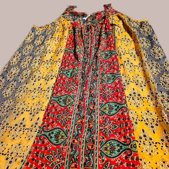 KARMA Hwy Silky Relaxed Palazzo Jumper Ombre Red/Grn NWT OS - Picture 7 of 9